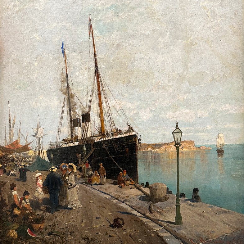 Константинос Воланакис — На пристани, 1869 (холст, масло)
