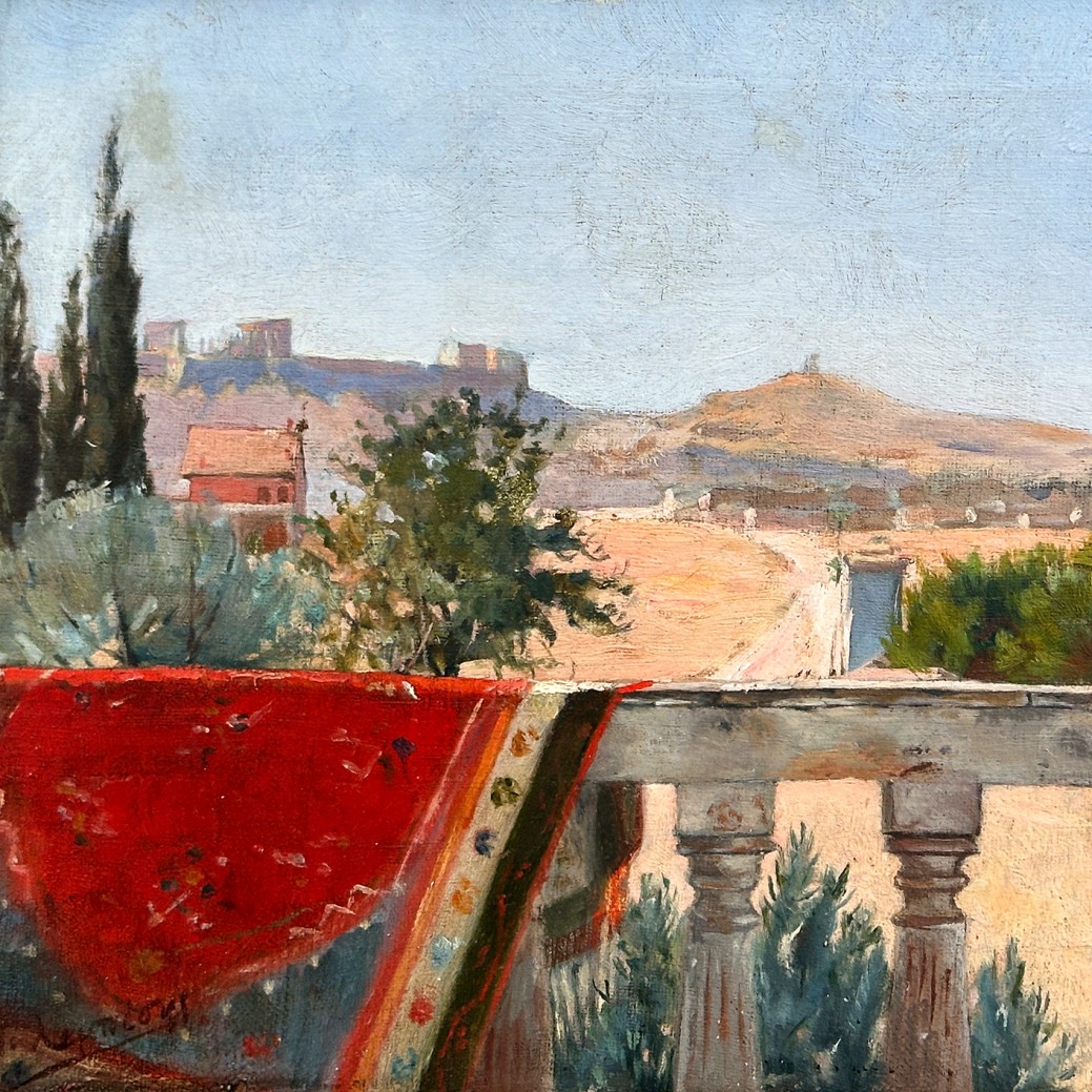 Полихронис Лембезис — Пейзаж Афин (холст, масло)