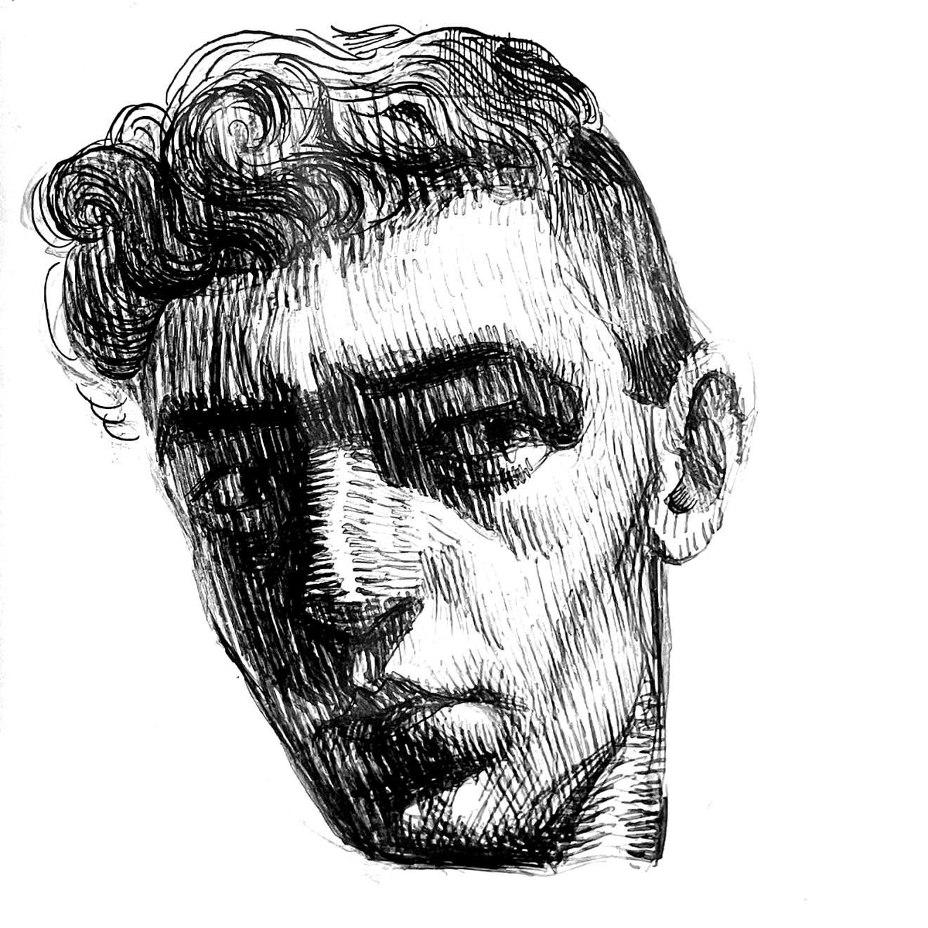 Нахум Гутман — Автопортрет, 1920-е (тушь)