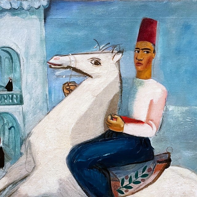Нахум Гутман — Арабский наездник на белой лошади, 1926 (холст, масло)