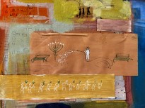 Нахум Гутман — Ахузат Байт, эскиз мозаики (гуашь, не датирована) фрагмент