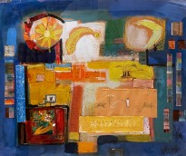 Нахум Гутман — Ахузат Байт, эскиз мозаики (гуашь, не датирована)