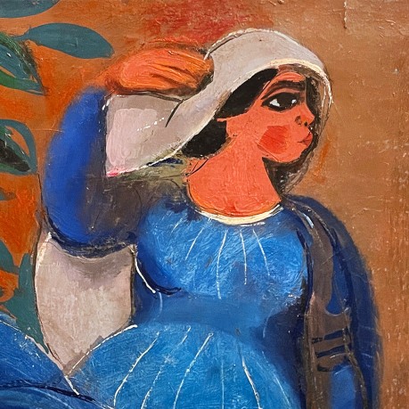 Нахум Гутман — Девушка с черной птицей, 1932 (холст, масло)