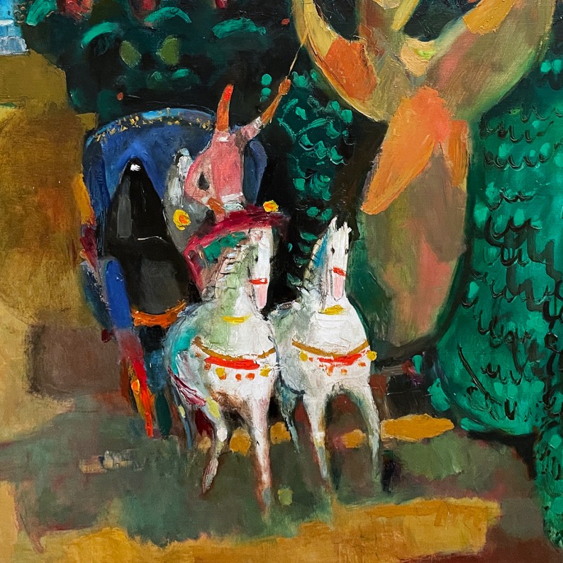 Нахум Гутман — Карета в апельсиновой роще, 1968 (холст, масло)