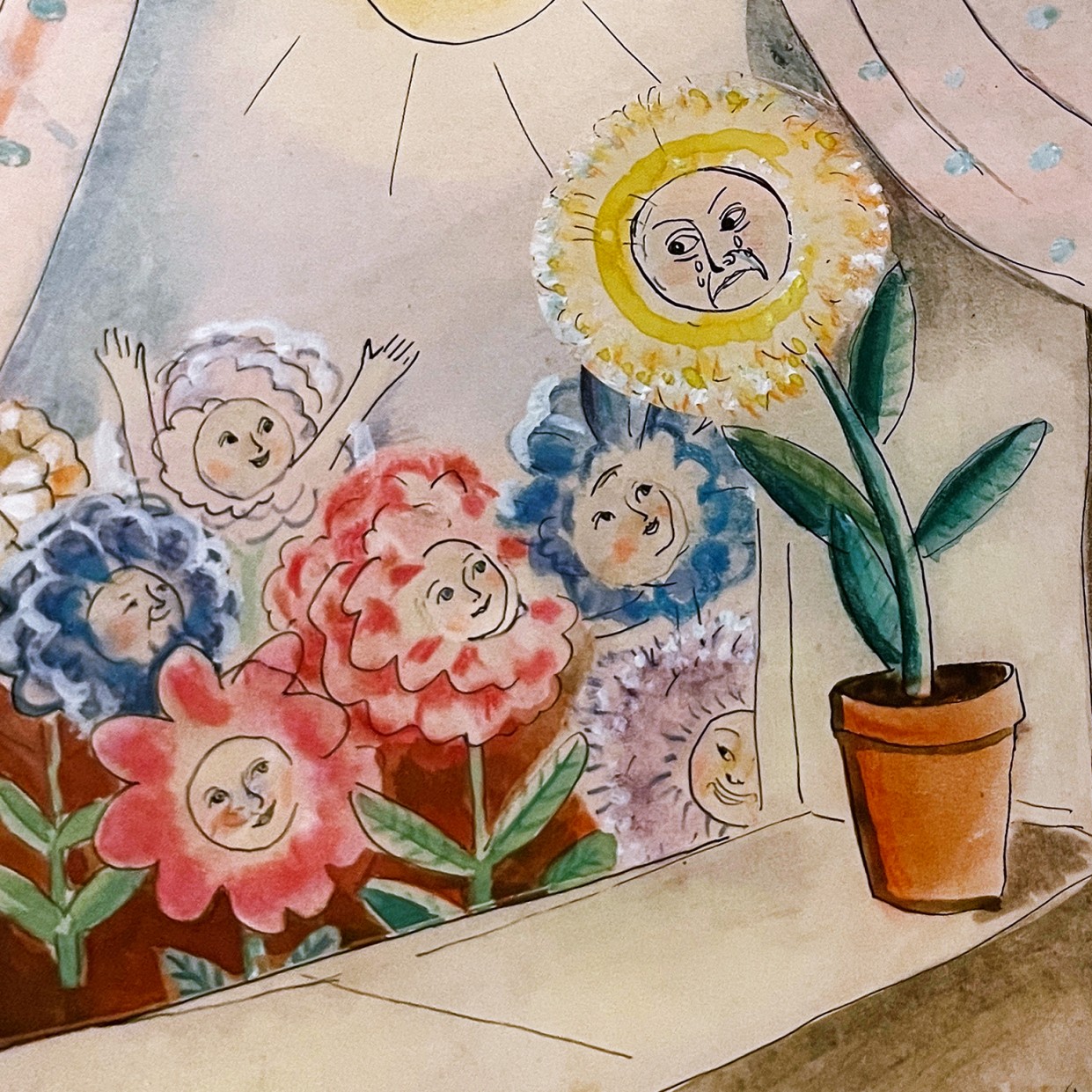 Нахум Гутман — Цветочный горшок, 1933 (акварель)