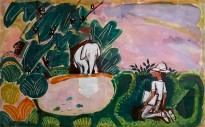 Нахум Гутман — Я рисую слона, 1978 (гуашь)