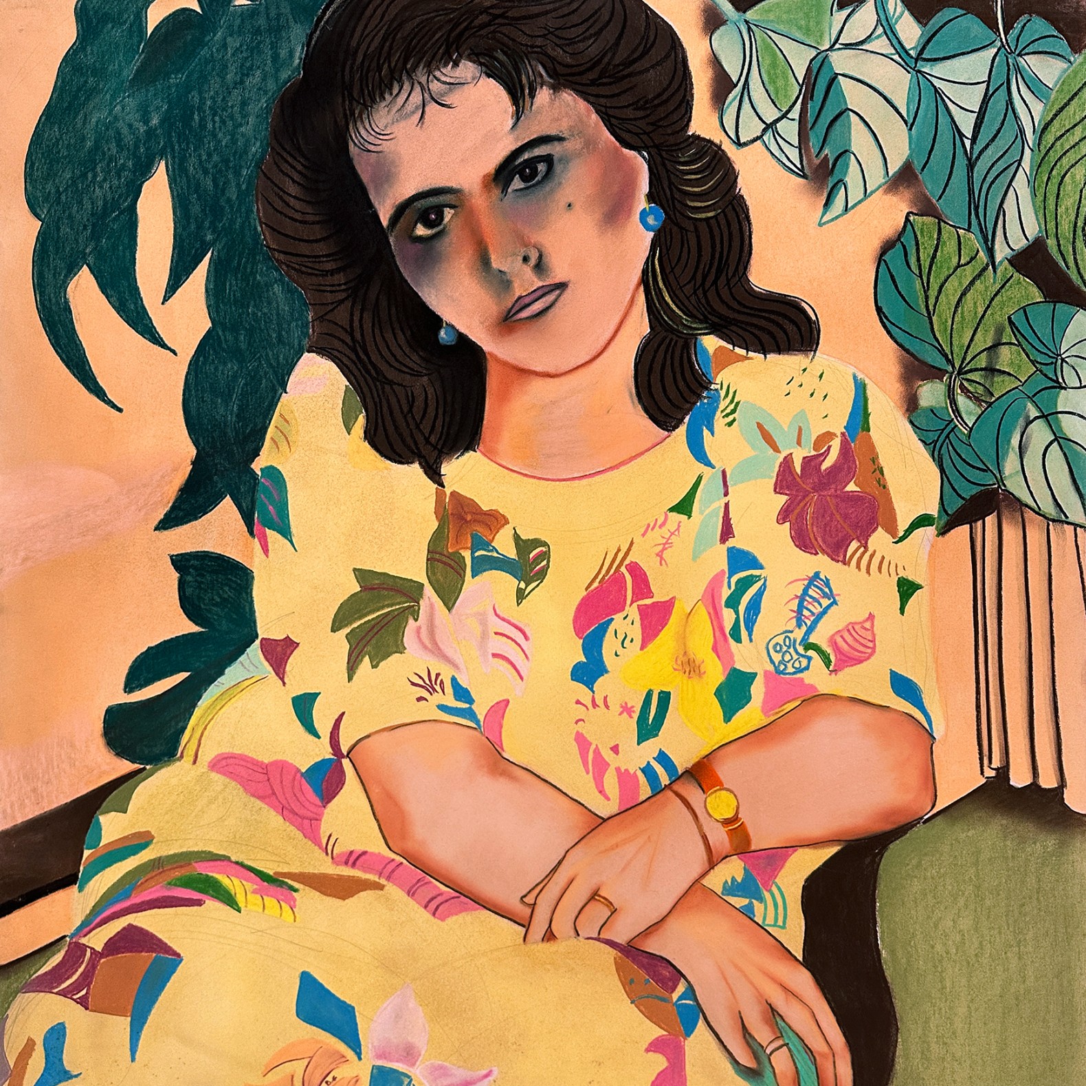 Хагит Штереншус — Тами в Нью-Йорке, 1984 (пастель, бумага)