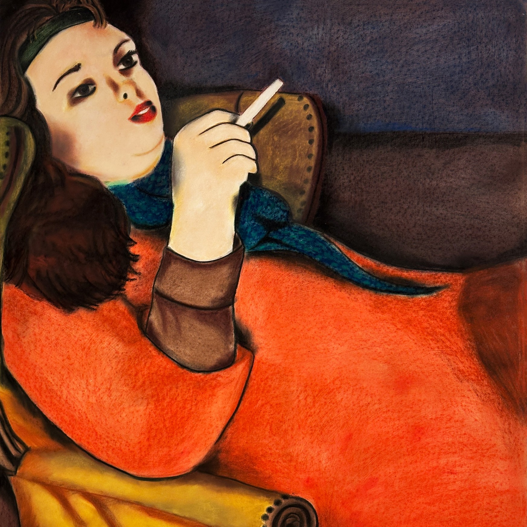 Хагит Штереншус — Това в красном, 1985 (пастель, бумага)