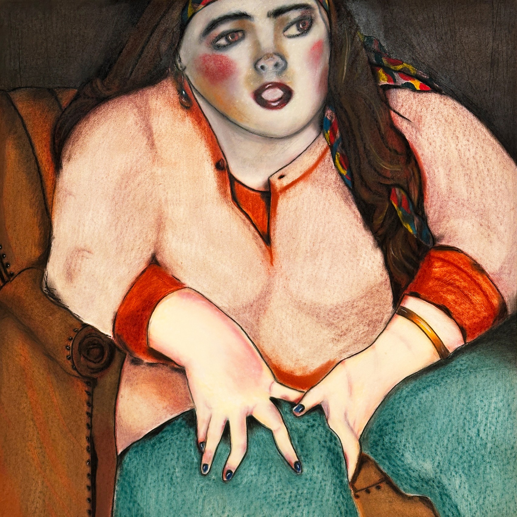 Хагит Штереншус — Това в розовом, 1985 (пастель, бумага)