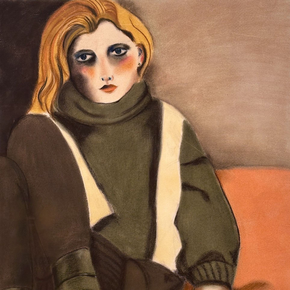 Хагит Штереншус — Фигура в сапогах, 1981 (пастель, бумага)