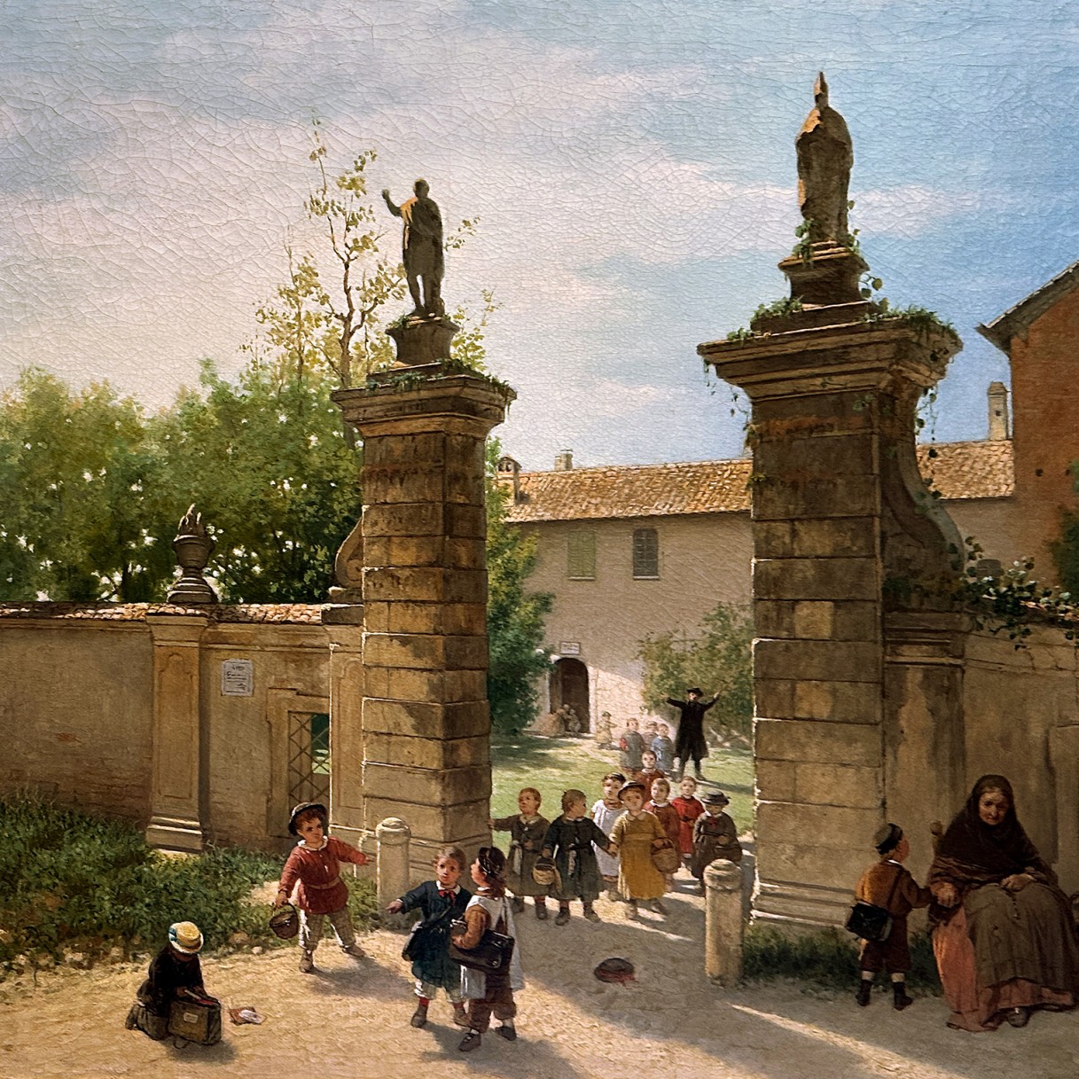 Анжело Трезцини — Прогулка по четвергам, 1869 (холст, масло)