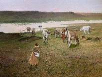 Ахилл Формис — Цветущий вереск, 1906 (холст, масло), фрагмент