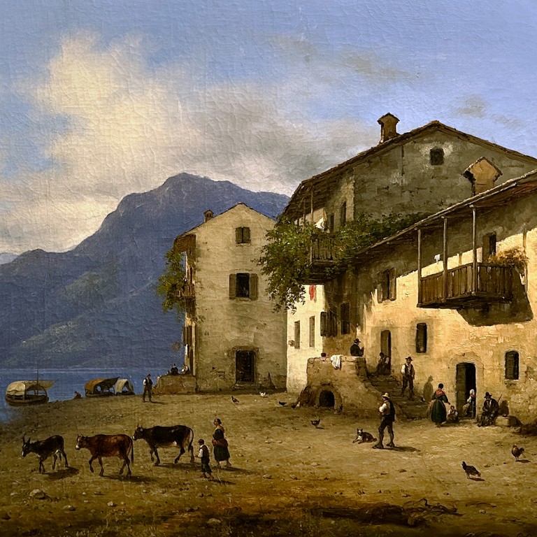 Джузеппе Канелла — Вид Сала на озеро Комо, 1847 (Холст, масло)