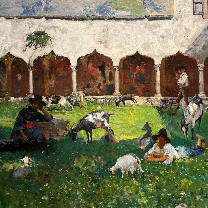 Мосе Бьянки — Монастырь, 1890 (холст, масло), фрагмент