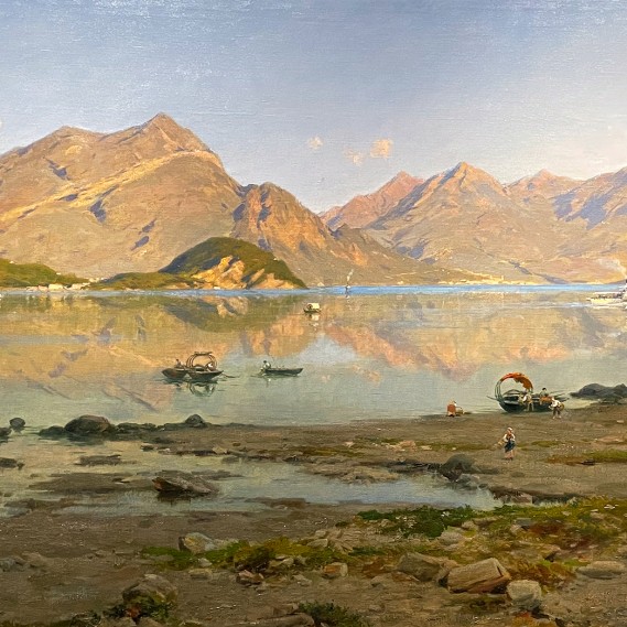 Сильвио Пома — Вид на озеро Лекко и мыс Белладжио, 1885-1890 (холст, масло)