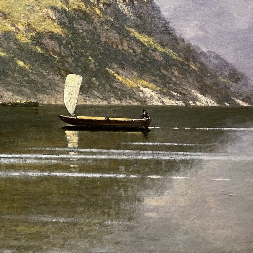 Федерико Кортезе — Вид на озеро, 1880-1890, (холст, масло), фрагмент