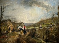 Эмилио Гола — У маленького моста в Мондонико, 1914 (холст, масло)