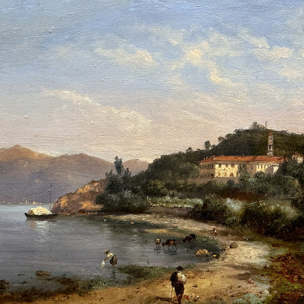 Эрколе Кальви — Вид на озеро, 1859 (хослт, масло)