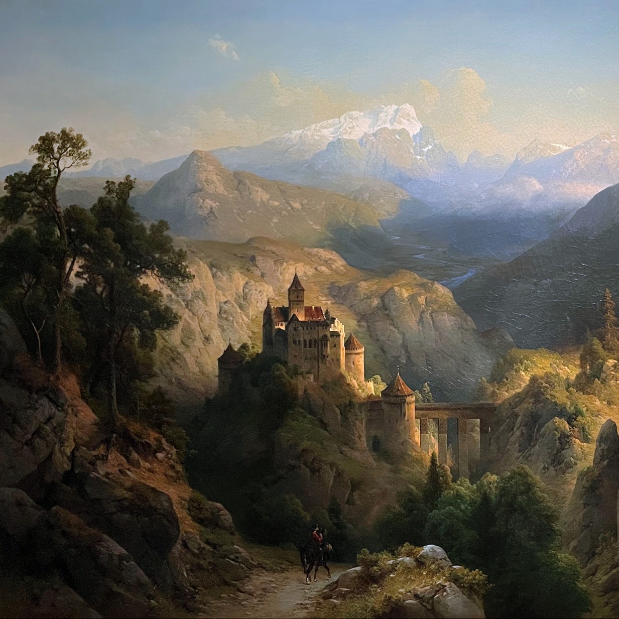 Юлиус Ланге — Северный горный пейзаж, 1852 (холст, масло)