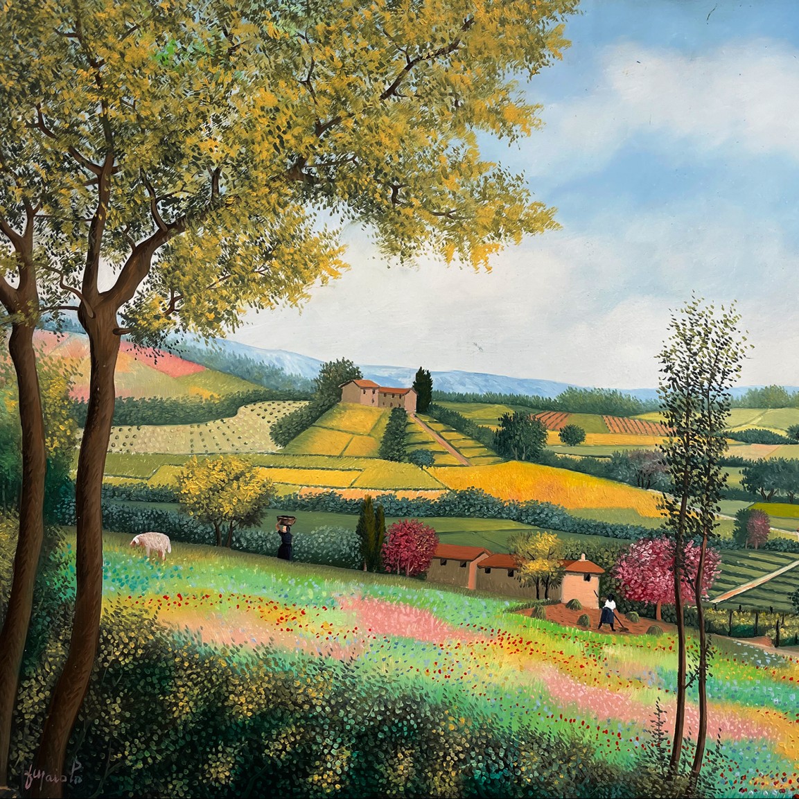 Франческо Майоло — Пейзаж с фермой, 2008 (холст, масло)