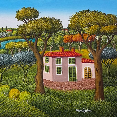 Чезаре Марчезини — Водопад Лацио, 2023 (холст, масло, акрил)