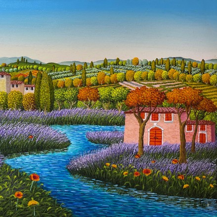 Чезаре Марчезини — Деревня в Тоскане, 2020 (холст, масло)