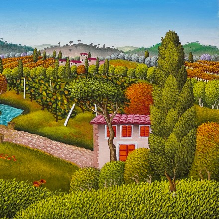 Чезаре Марчезини — Оливы у реки, 2020 (холст, масло)