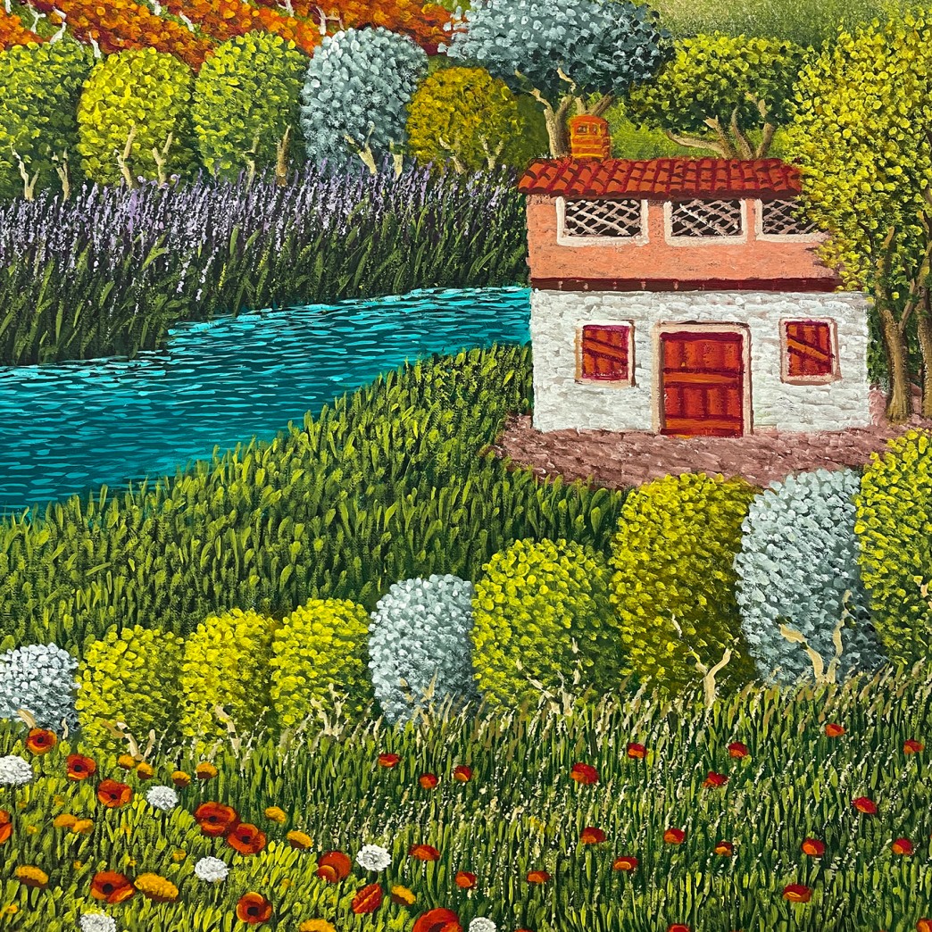 Чезаре Марчезини — Тосканские башни, 2023 (холст, масло, акрил) фрагмент