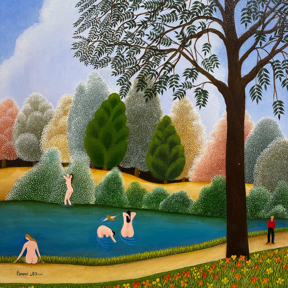 Чезаре Нови — Вуайерист, 2023 (холст, масло)