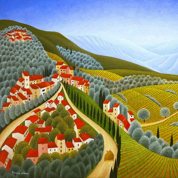 Чезаре Нови — Дорога к вину, 2023 (доска, масло)