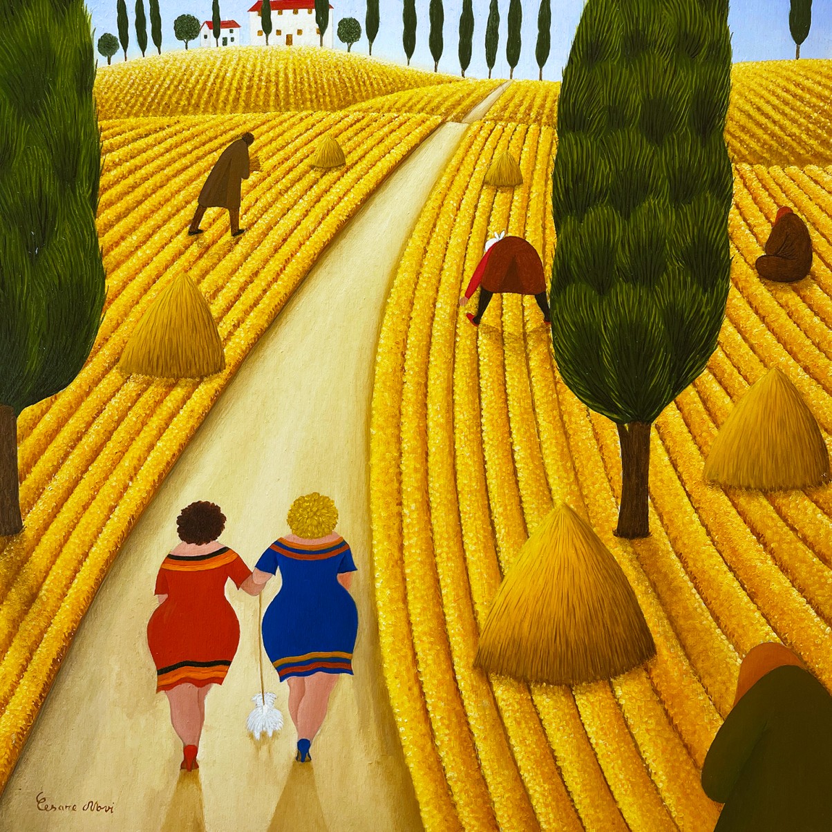 Чезаре Нови — Дочки священника, 2021 (доска, масло)