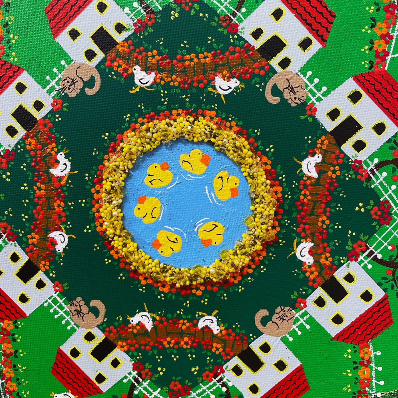 Авива Сонсиино — Сквер Утиный пруд, 2014 (смешанная техника) фрагмент