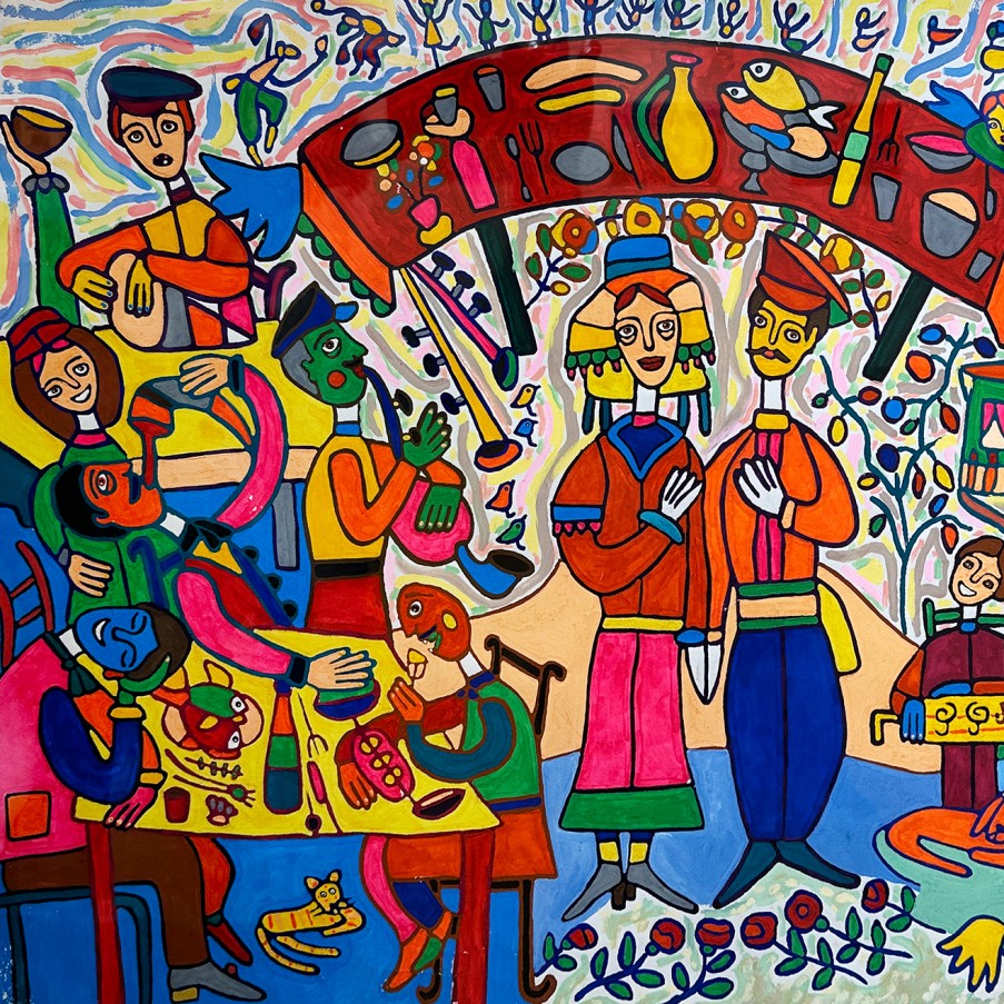 Аврахам Кан — Грузинская свадьба, 2006 (бумага, акварель)