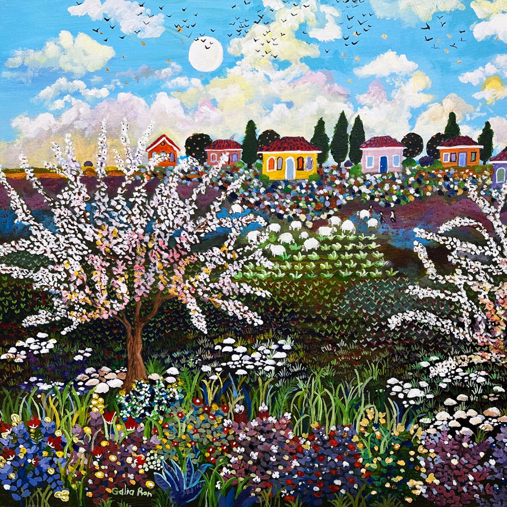 Галя Рон — Цветение вишни, 2023 (холст, акрил)
