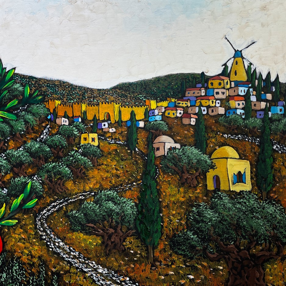Джонатан Кис-Лев — Гранаты и оливы в Иерусалиме, 2013 (холст, масло)