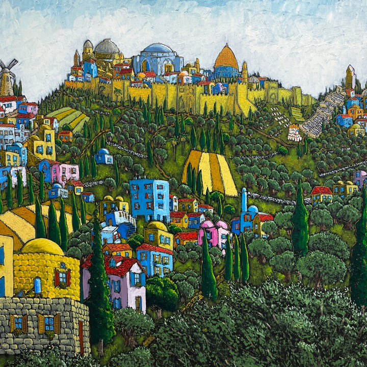 Джонатан Кис-Лев — Иерусалим моей мечты. Поздним вечером, 2013 (холст, масло)