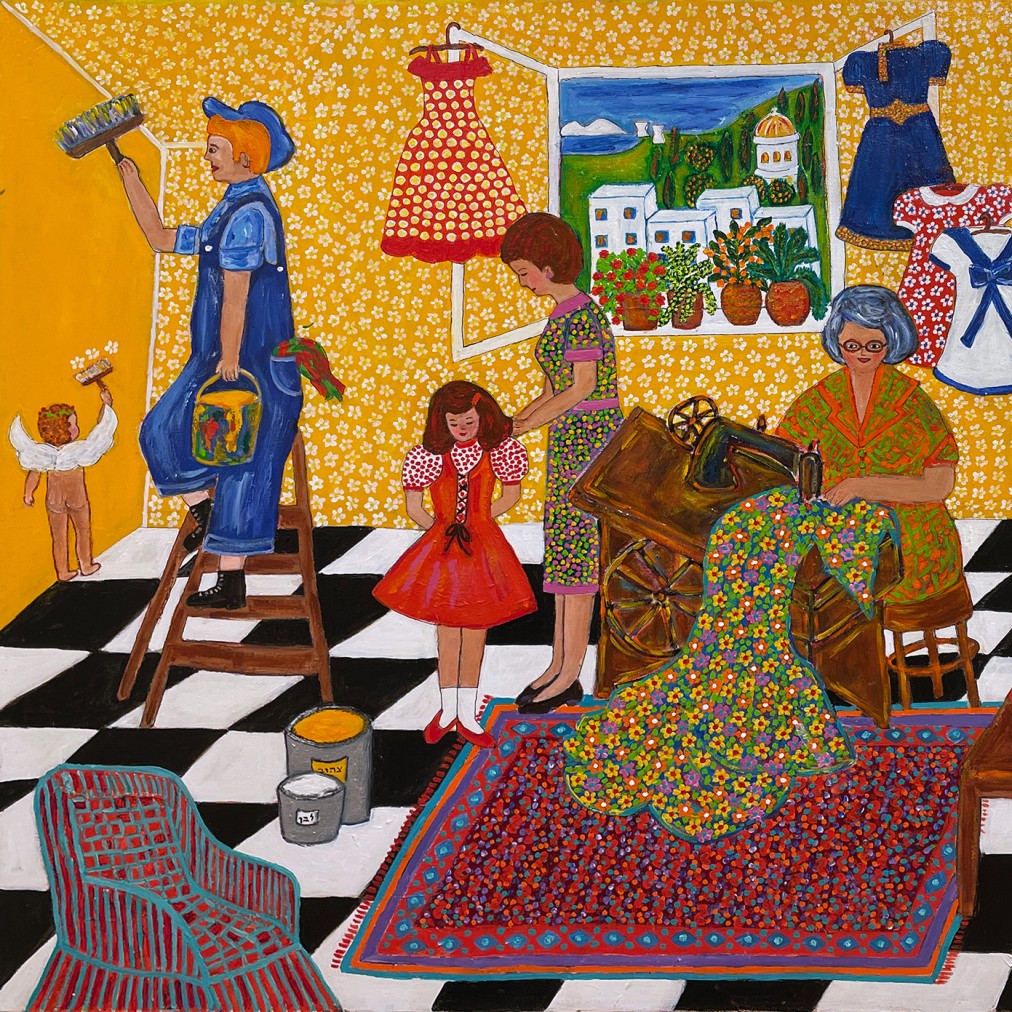 Нира Лев — День швеи, 2004 (холст, акрил)