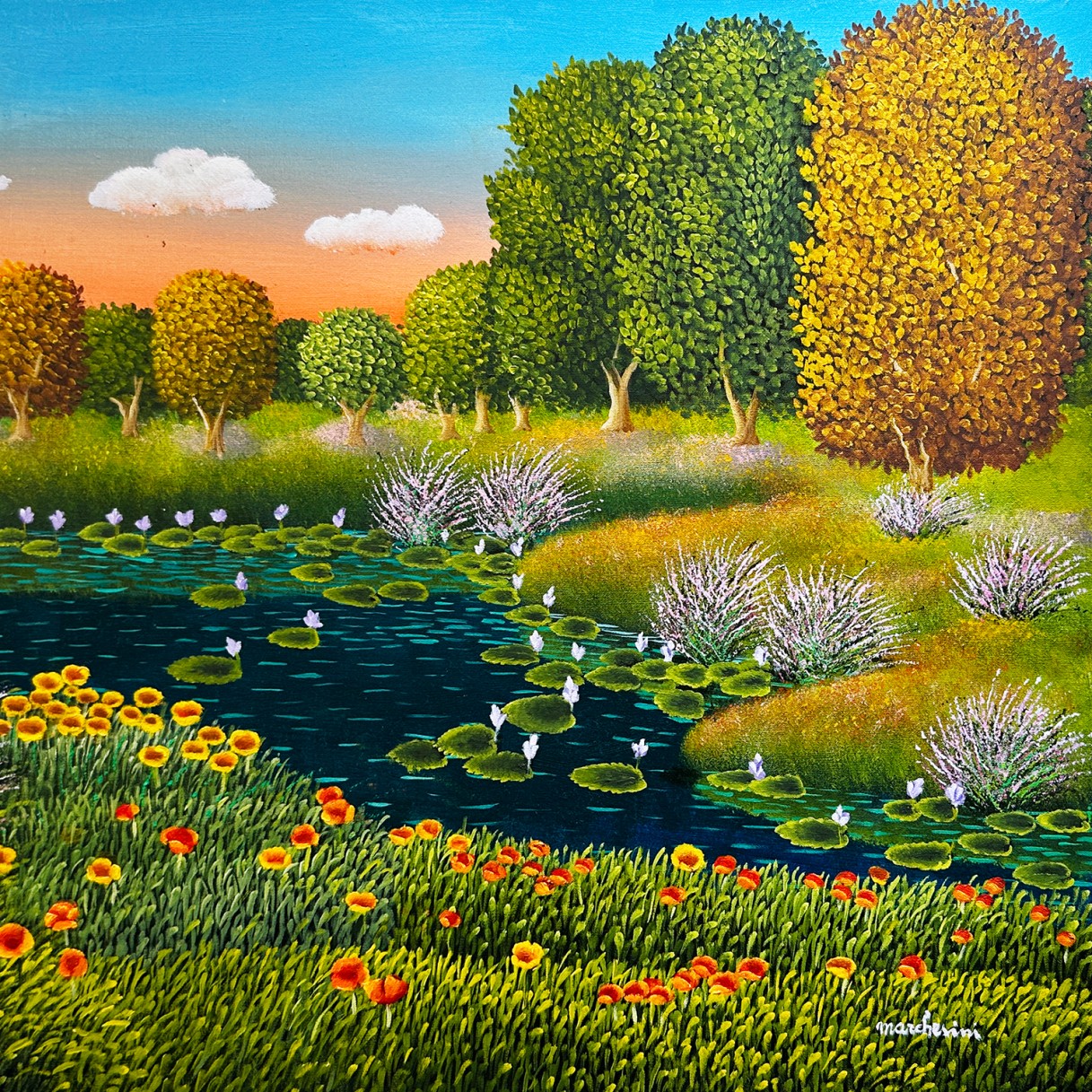 Чезаре Марчезини — Водяные лилии, 2008 (холст, масло)