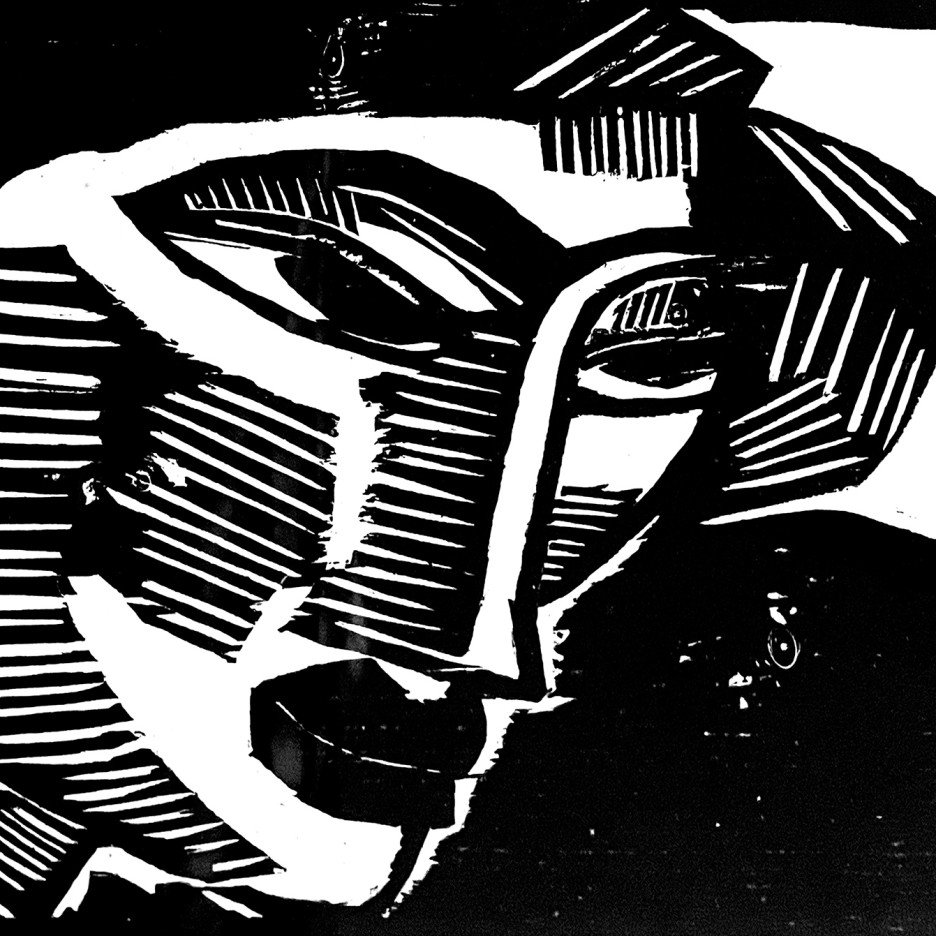 Карл Шмидт-Ротлуфф — Женская голова, 1916 (ксилография)