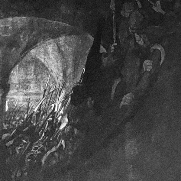 Кёте Кольвиц — Оружейный склад (Лист 4 цикла 'Крестьянская война'), 1907 (линогравюра, акварель, сухая игла), 1906