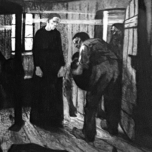 Кете Кольвиц — Конец (Лист 6 из цикла 'Восстание ткачей'), 1893-97 (линогравюра)