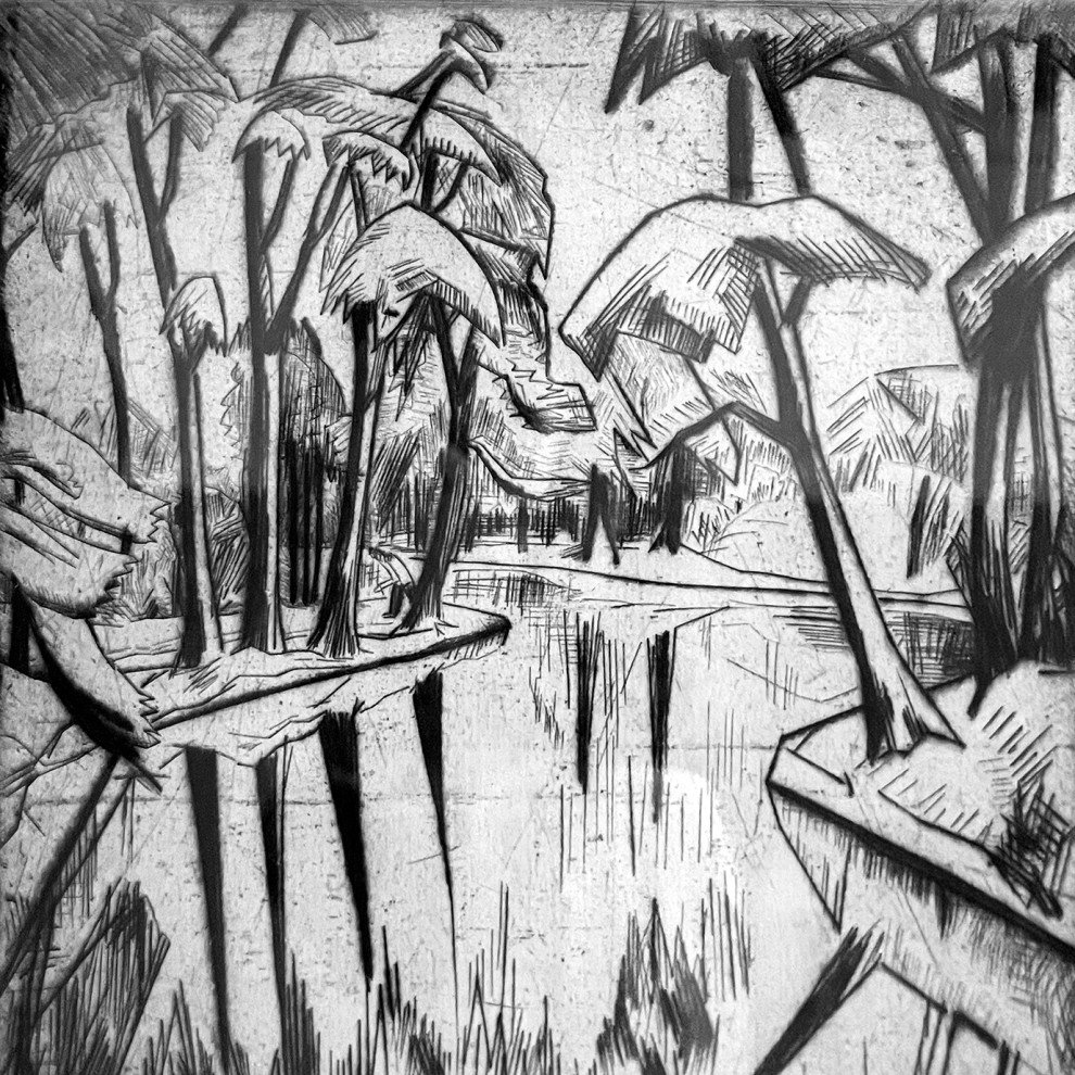 Эрих Хекель — Паркзее, 1914 (офорт и сухая игла)