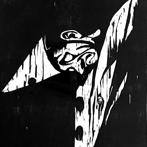 Яков Пинс — Распятый шут, 1961 (печать по шелку)