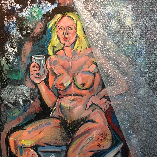 Ксения Бурланкова — Бодипозитив (оргалит, масло, полиэтилен)