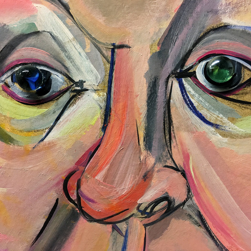 Ксения Бурланкова — Икона русского театра, фрагмент (картон, смешанная техника)