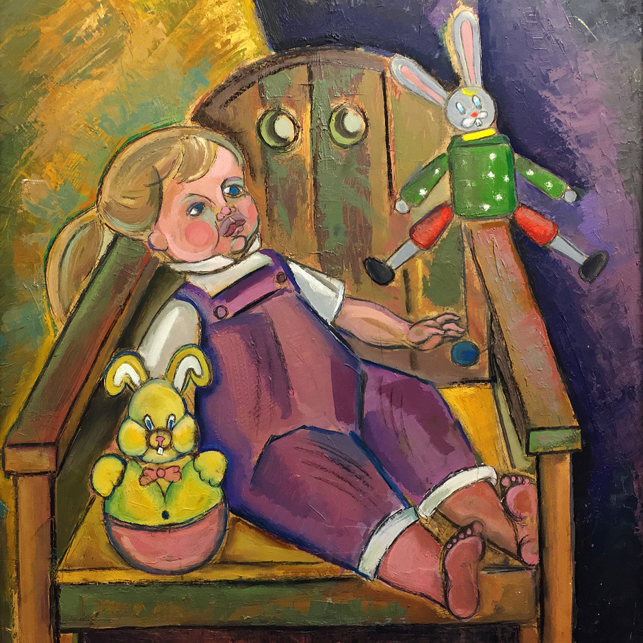 Ксения Бурланкова — Кукла Настя (оргалит, масло)