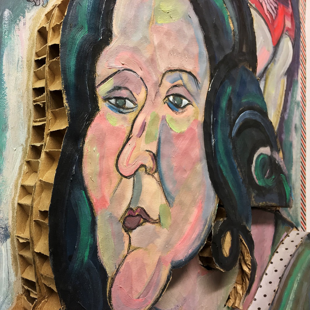 Ксения Бурланкова — Тиндер, фрагмент, (картон, смешанная техника)