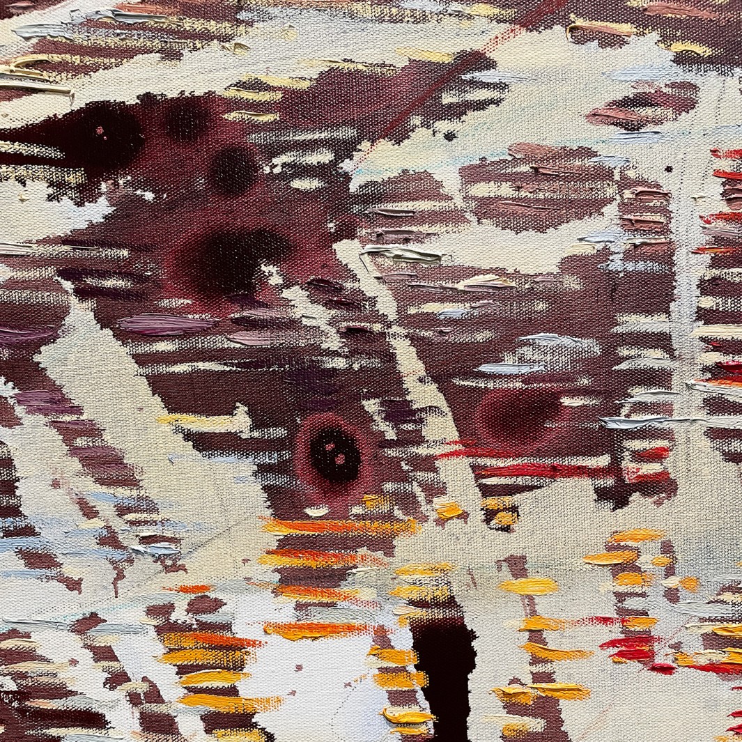 Майя Коэн Леви — Поле D5 из серии 'Поля', 2022 (холст, масло, жидкий акрил) фрагмент