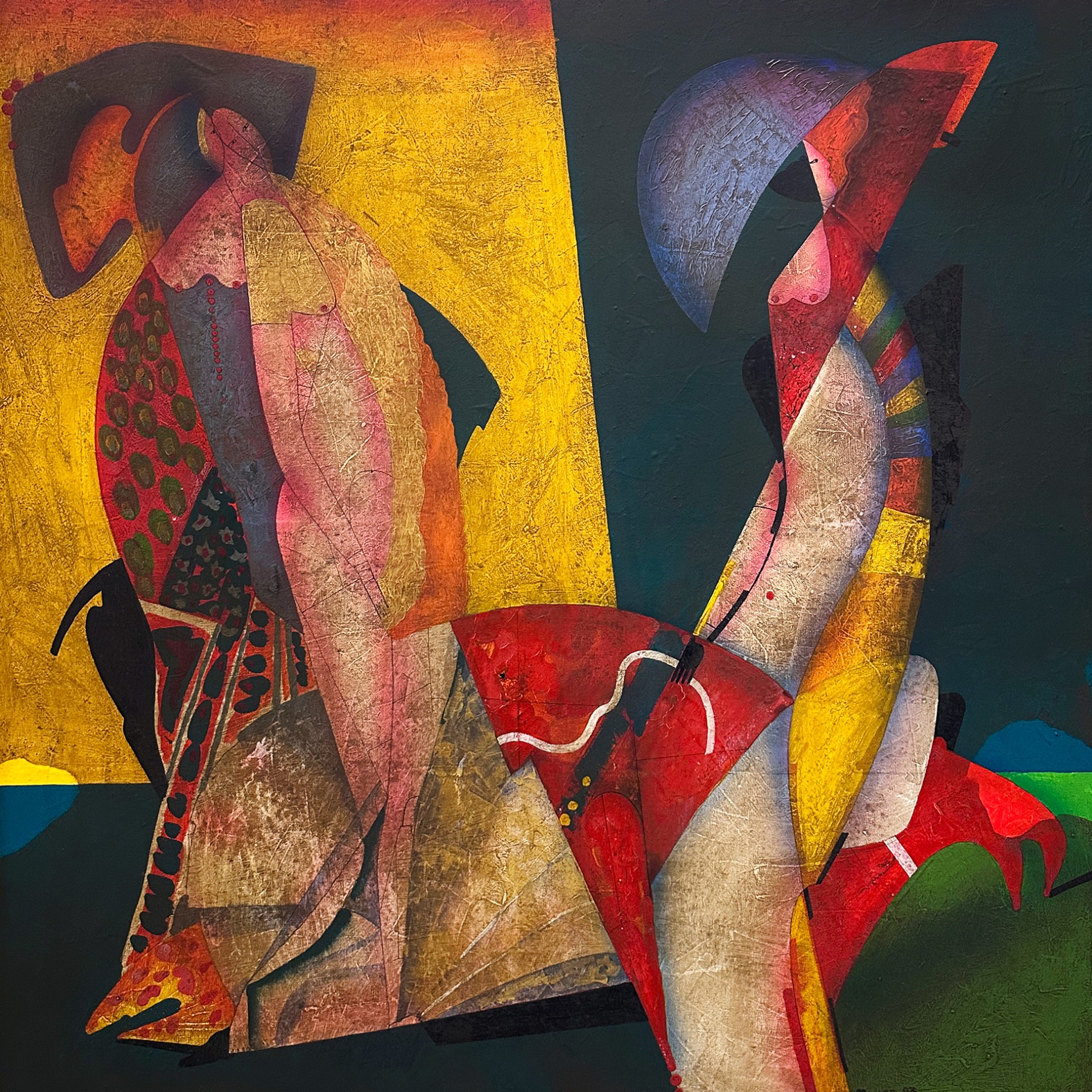 Володимир Макаренко — Две женщины, 1987 (смешанная техника)