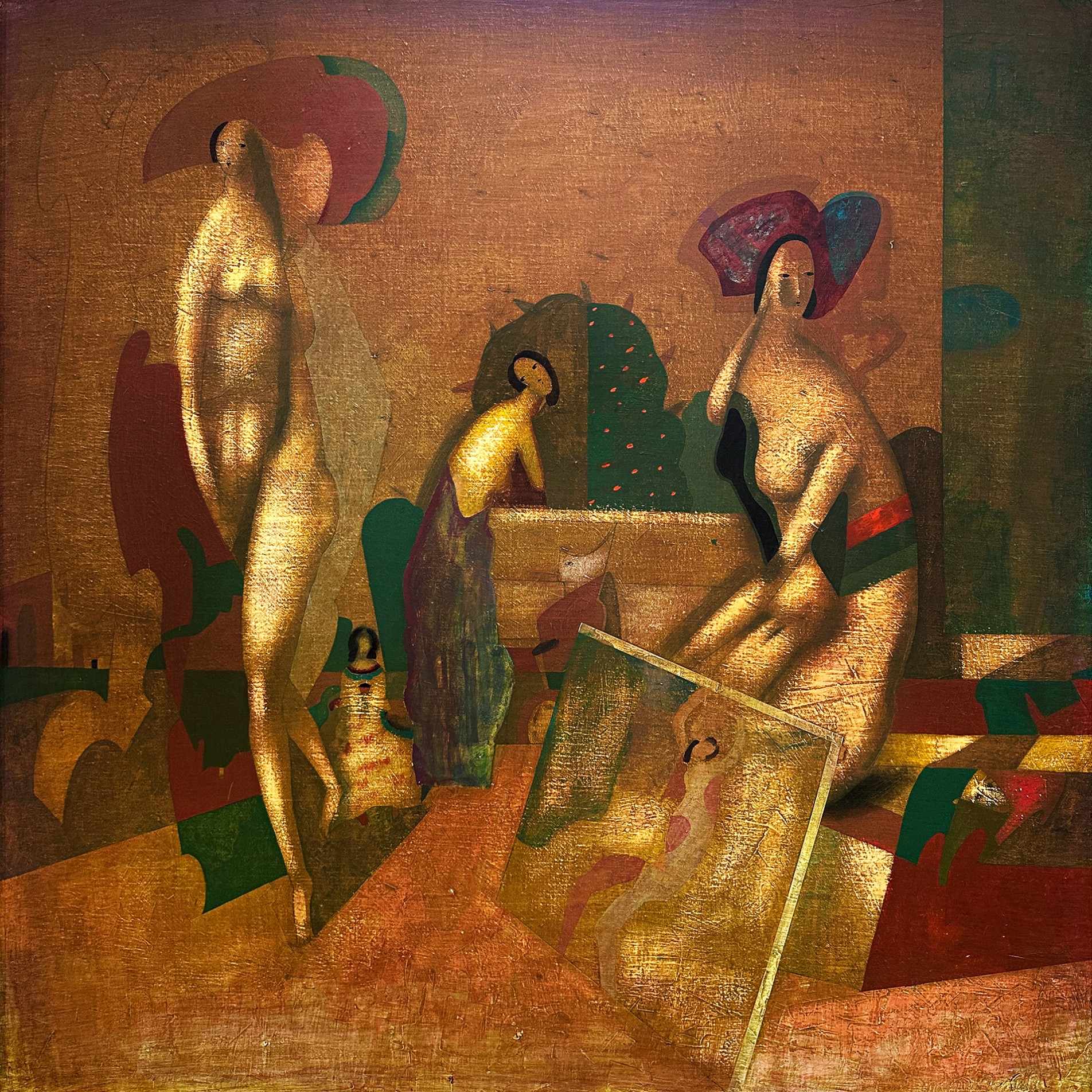 Володимир Макаренко — Прогулка по берегу Сены, 1988 (холст, акрил)